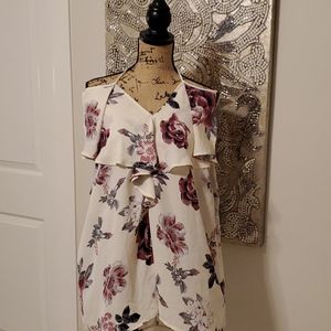 Floral chiffon halter top